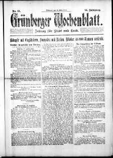 Grünberger Wochenblatt: Zeitung für Stadt und Land, No. 61. ( 14. März 1917 )