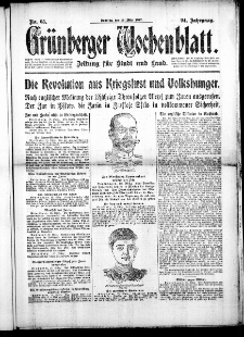 Grünberger Wochenblatt: Zeitung für Stadt und Land, No. 65. ( 18. März 1917 )