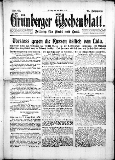 Grünberger Wochenblatt: Zeitung für Stadt und Land, No. 69. ( 23. März 1917 )