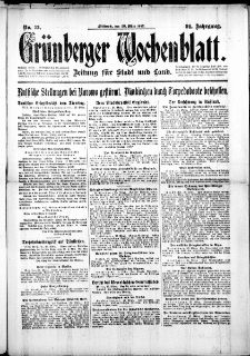 Grünberger Wochenblatt: Zeitung für Stadt und Land, No. 73. ( 28. März 1917 )