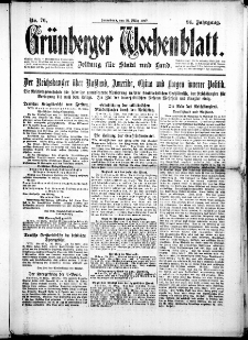 Grünberger Wochenblatt: Zeitung für Stadt und Land, No. 76. ( 31. März 1917 )