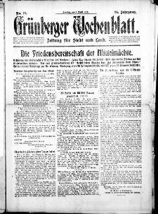 Grünberger Wochenblatt: Zeitung für Stadt und Land, No. 77. ( 1. April 1917 )