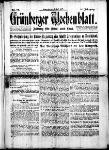 Grünberger Wochenblatt: Zeitung für Stadt und Land, No. 80. ( 5. April 1917 )