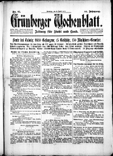 Grünberger Wochenblatt: Zeitung für Stadt und Land, No. 82. ( 8. April 1917 )