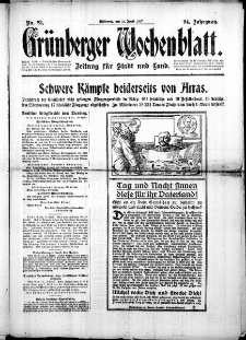 Grünberger Wochenblatt: Zeitung für Stadt und Land, No. 83. ( 11. April 1917 )