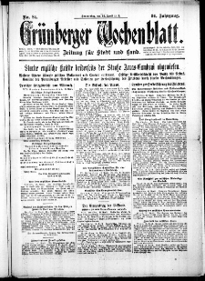 Gr&uuml;nberger Wochenblatt: Zeitung f&uuml;r Stadt und Land, No. 84. ( 12. April 1917 )