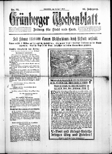 Gr&uuml;nberger Wochenblatt: Zeitung f&uuml;r Stadt und Land, No. 86. ( 14. April 1917 )