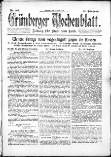 Grünberger Wochenblatt: Zeitung für Stadt und Land, No. 169. ( 22. Juli 1917 )