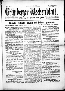 Grünberger Wochenblatt: Zeitung für Stadt und Land, No. 173. ( 27. Juli 1917 )