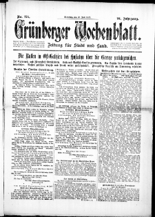 Grünberger Wochenblatt: Zeitung für Stadt und Land, No. 176. ( 31. Juli 1917 )