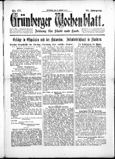 Grünberger Wochenblatt: Zeitung für Stadt und Land, No. 177. ( 1. August 1917 )