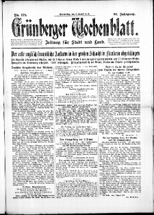 Grünberger Wochenblatt: Zeitung für Stadt und Land, No. 178. ( 2. August 1917 )