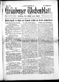Grünberger Wochenblatt: Zeitung für Stadt und Land, No. 185. ( 10. August 1917 )