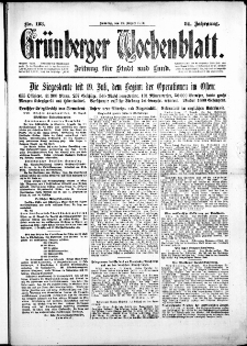 Grünberger Wochenblatt: Zeitung für Stadt und Land, No. 193. ( 19. August 1917 )