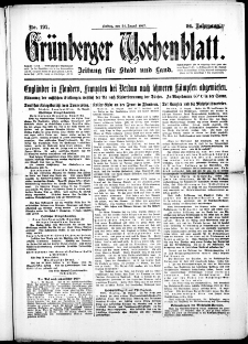 Grünberger Wochenblatt: Zeitung für Stadt und Land, No. 197. ( 24. August 1917 )