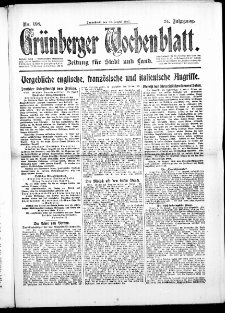 Grünberger Wochenblatt: Zeitung für Stadt und Land, No. 198. ( 25. August 1917 )