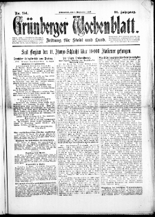Grünberger Wochenblatt: Zeitung für Stadt und Land, No. 204. ( 1. September 1917 )