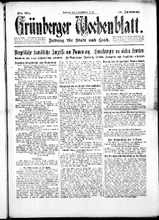 Grünberger Wochenblatt: Zeitung für Stadt und Land, No. 201. ( 29. August 1917 )