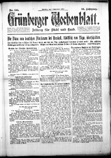 Grünberger Wochenblatt: Zeitung für Stadt und Land, No. 206. ( 4. September 1917 )