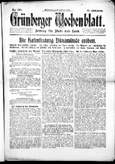 Grünberger Wochenblatt: Zeitung für Stadt und Land, No. 208. ( 6.September 1917 )