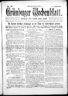 Gr&uuml;nberger Wochenblatt: Zeitung f&uuml;r Stadt und Land, No. 209. ( 7. September 1917 )