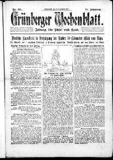 Grünberger Wochenblatt: Zeitung für Stadt und Land, No. 210. ( 8.September 1917 )