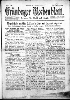 Gr&uuml;nberger Wochenblatt: Zeitung f&uuml;r Stadt und Land, No. 220. ( 20. September 1917 )