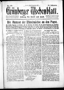 Grünberger Wochenblatt: Zeitung für Stadt und Land, No. 223. ( 23. September 1917 )