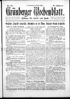 Gr&uuml;nberger Wochenblatt: Zeitung f&uuml;r Stadt und Land, No. 224. ( 25. September 1917 )