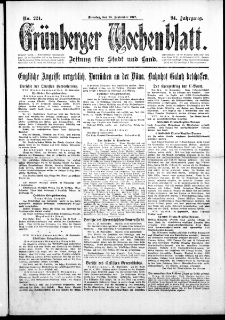 Grünberger Wochenblatt: Zeitung für Stadt und Land, No. 224. ( 25. September 1917 )