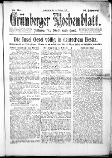 Grünberger Wochenblatt: Zeitung für Stadt und Land, No. 244. ( 18. Oktober 1917 )