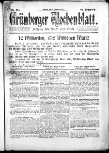 Grünberger Wochenblatt: Zeitung für Stadt und Land, No. 247. ( 21. Oktober 1917 )