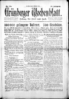 Grünberger Wochenblatt: Zeitung für Stadt und Land, No. 254. ( 30. Oktober 1917 )