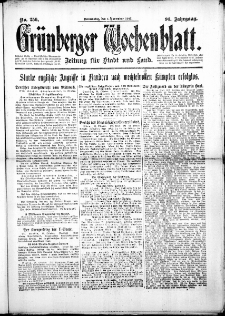 Gr&uuml;nberger Wochenblatt: Zeitung f&uuml;r Stadt und Land, No. 256. ( 1. November 1917 )