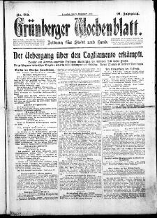Gr&uuml;nberger Wochenblatt: Zeitung f&uuml;r Stadt und Land, No. 260. ( 6. November 1917 )