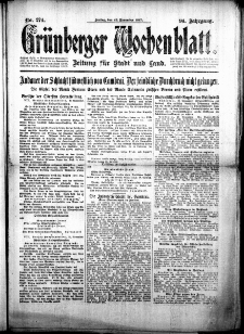 Grünberger Wochenblatt: Zeitung für Stadt und Land, No. 274. ( 23. November 1917 )
