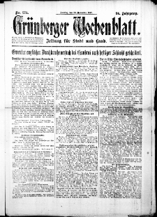 Grünberger Wochenblatt: Zeitung für Stadt und Land, No. 276. ( 25. November 1917 )