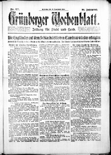 Grünberger Wochenblatt: Zeitung für Stadt und Land, No. 277. ( 27. November 1917 )