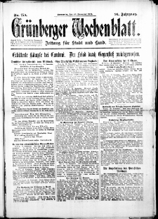 Grünberger Wochenblatt: Zeitung für Stadt und Land, No. 279. ( 29. November 1917 )