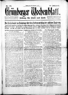 Grünberger Wochenblatt: Zeitung für Stadt und Land, No. 280. ( 30. November 1917 )
