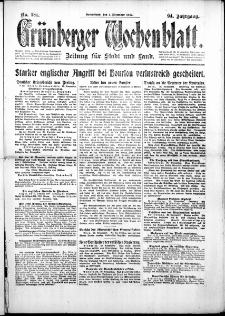 Gr&uuml;nberger Wochenblatt: Zeitung f&uuml;r Stadt und Land, No. 281. ( 1. Dezember 1917 )