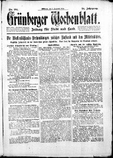 Grünberger Wochenblatt: Zeitung für Stadt und Land, No. 284. ( 5. Dezember 1917 )