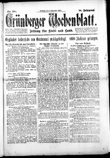 Grünberger Wochenblatt: Zeitung für Stadt und Land, No. 288. (9. Dezember 1917 )