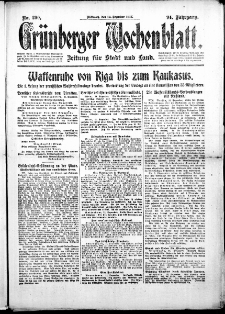 Grünberger Wochenblatt: Zeitung für Stadt und Land, No. 290. ( 12. Dezember 1917 )