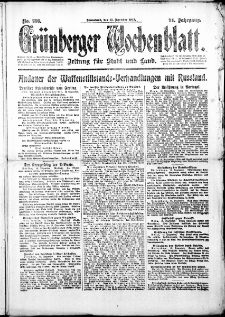 Grünberger Wochenblatt: Zeitung für Stadt und Land, No. 293. ( 15. Dezember 1917 )