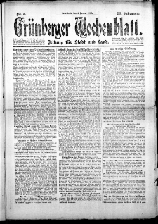 Grünberger Wochenblatt: Zeitung für Stadt und Land, No.3. ( 4. Januar 1919 )