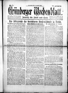 Grünberger Wochenblatt: Zeitung für Stadt und Land, No.9. ( 11. Januar 1919 )