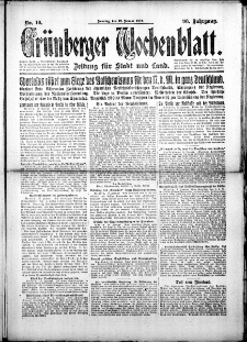 Grünberger Wochenblatt: Zeitung für Stadt und Land, No.10. ( 12. Januar 1919 )