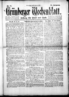 Grünberger Wochenblatt: Zeitung für Stadt und Land, No.13. ( 16. Januar 1919 )