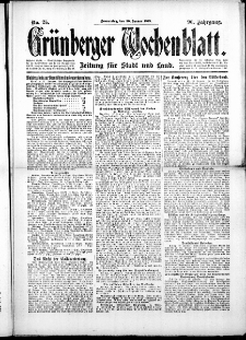 Grünberger Wochenblatt: Zeitung für Stadt und Land, No.25. ( 30. Januar 1919 )